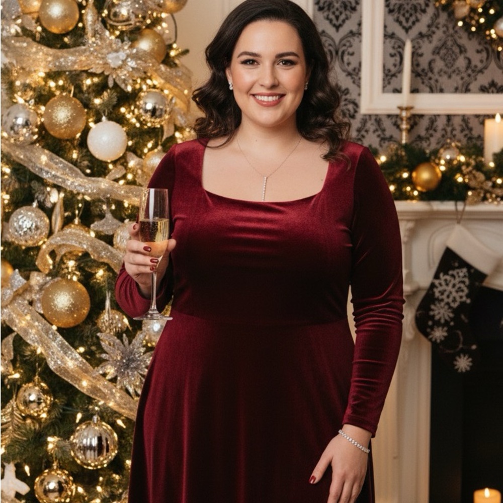 NWT Old Navy Burgundy Velvet Dress